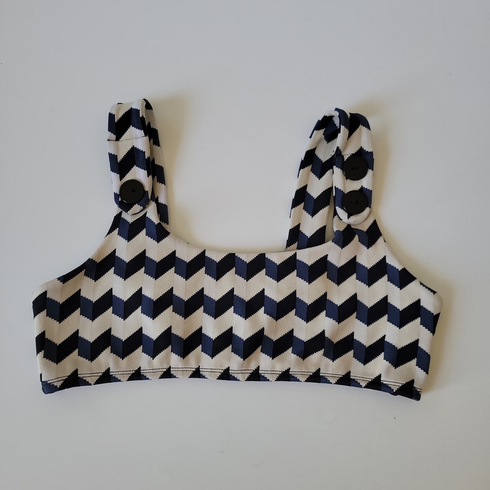 Seea Free People Georgia Chevron Bikini Top Beach Cruise Resortwear Retro Swim